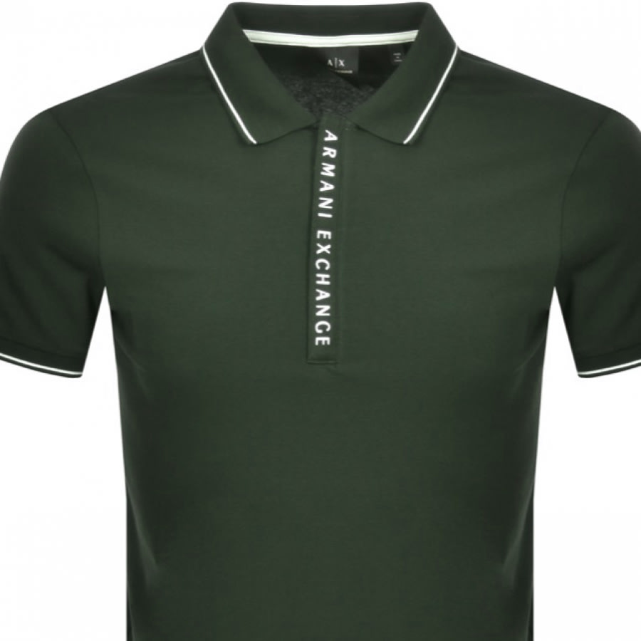 Alternative Image for ProductArmani Exchange Short Sleeved Polo T Shirt Green2